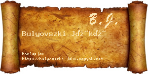Bulyovszki Jákó névjegykártya